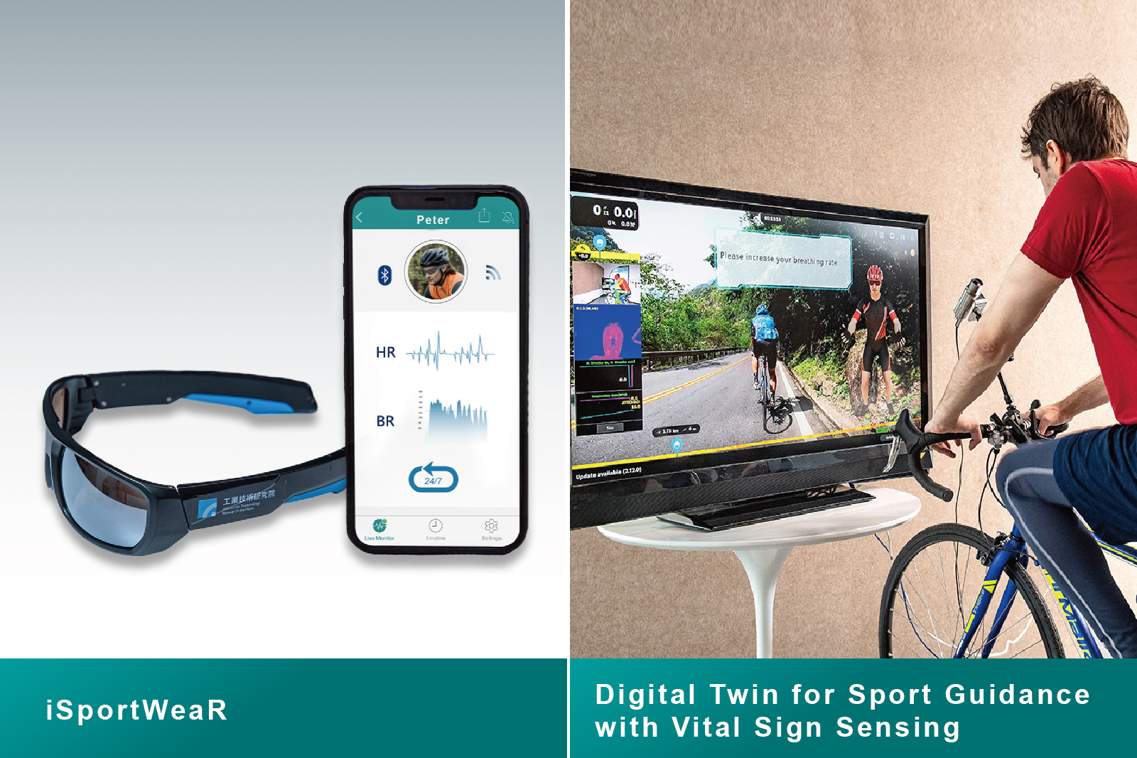 ITRI’s sports and fitness highlight technologies include iSportWeaR and the Digital Twin for Sport Guidance with Vital Sign Sensing.